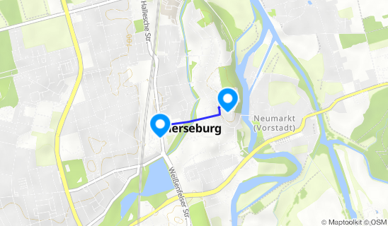 Kartenausschnitt Merseburg Hbf